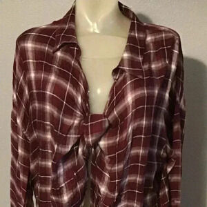 Elan Tie Front Top, Long Sleeves, Medium NWOT